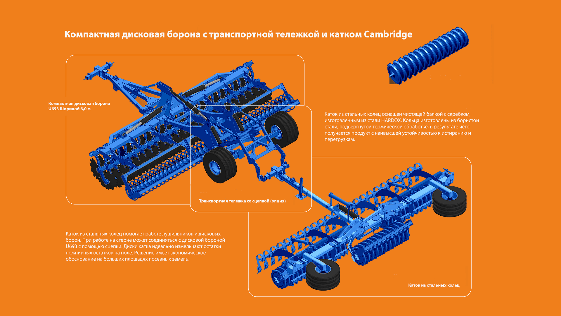 Каток Cambridge и компактная дисковая борона 6 м – идеальный комплект от Rolmako
